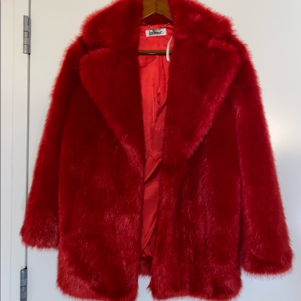 Faux Fur Red Jacket